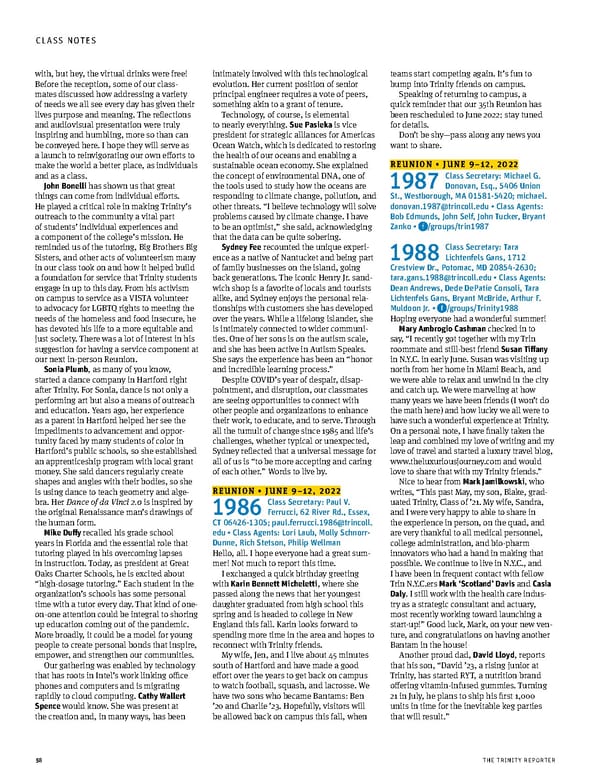 The Trinity Reporter, Fall 2021 - Page 60