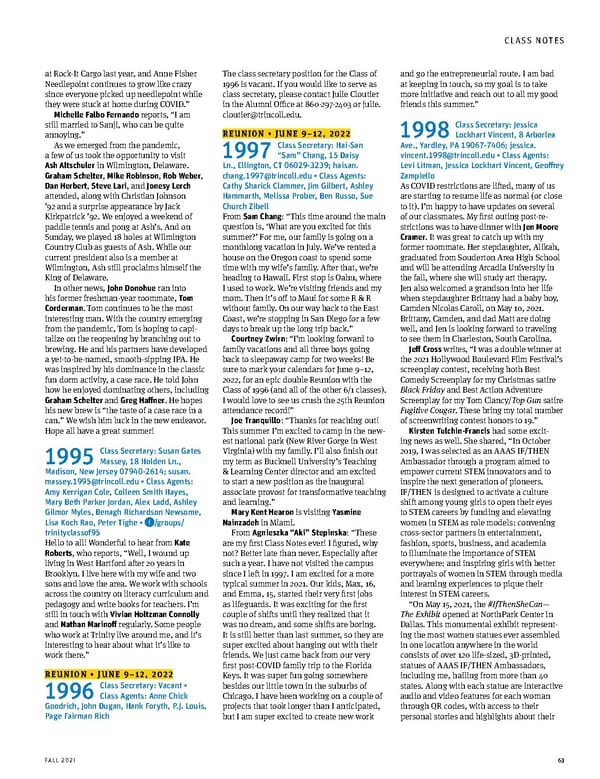 The Trinity Reporter, Fall 2021 - Page 65