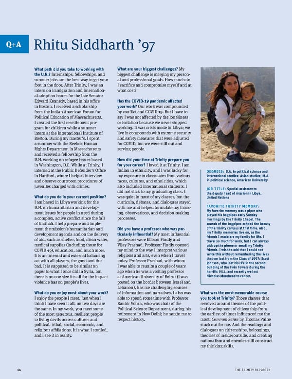 The Trinity Reporter, Fall 2021 - Page 66
