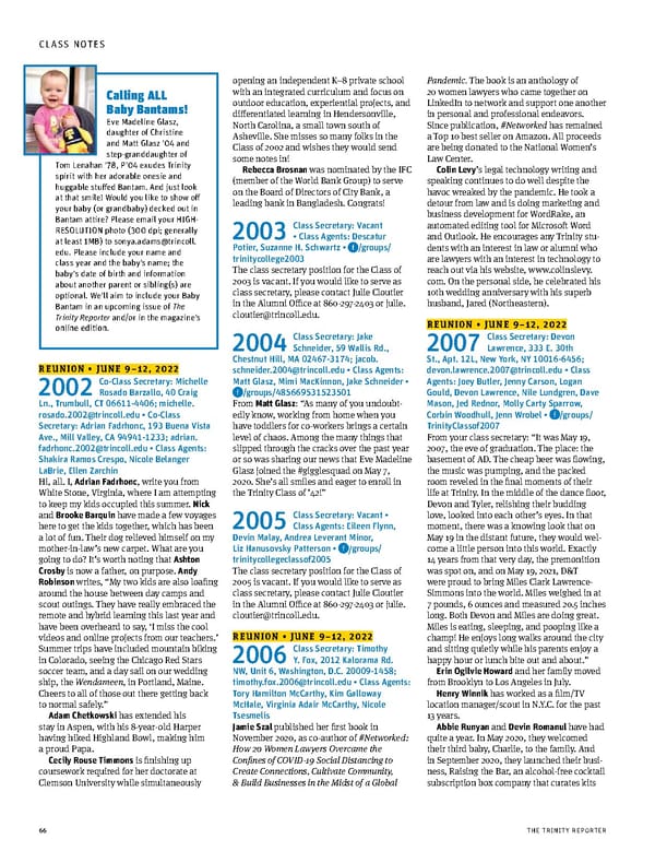 The Trinity Reporter, Fall 2021 - Page 68