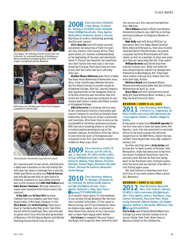 The Trinity Reporter, Fall 2021 - Page 69